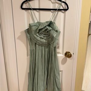 Sister Jane Mint Green Dress with flower appliqué